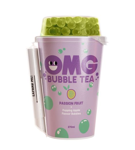 OMG Bubble Tea cu Aromă de Fructul Pasiunii și Perle gelatinoase de mere