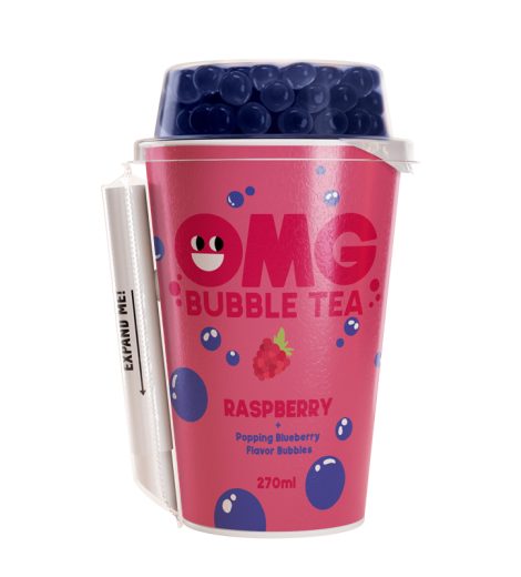 OMG Ceai Aromat de Zmeură cu Perle Gelatinoase de Afine
